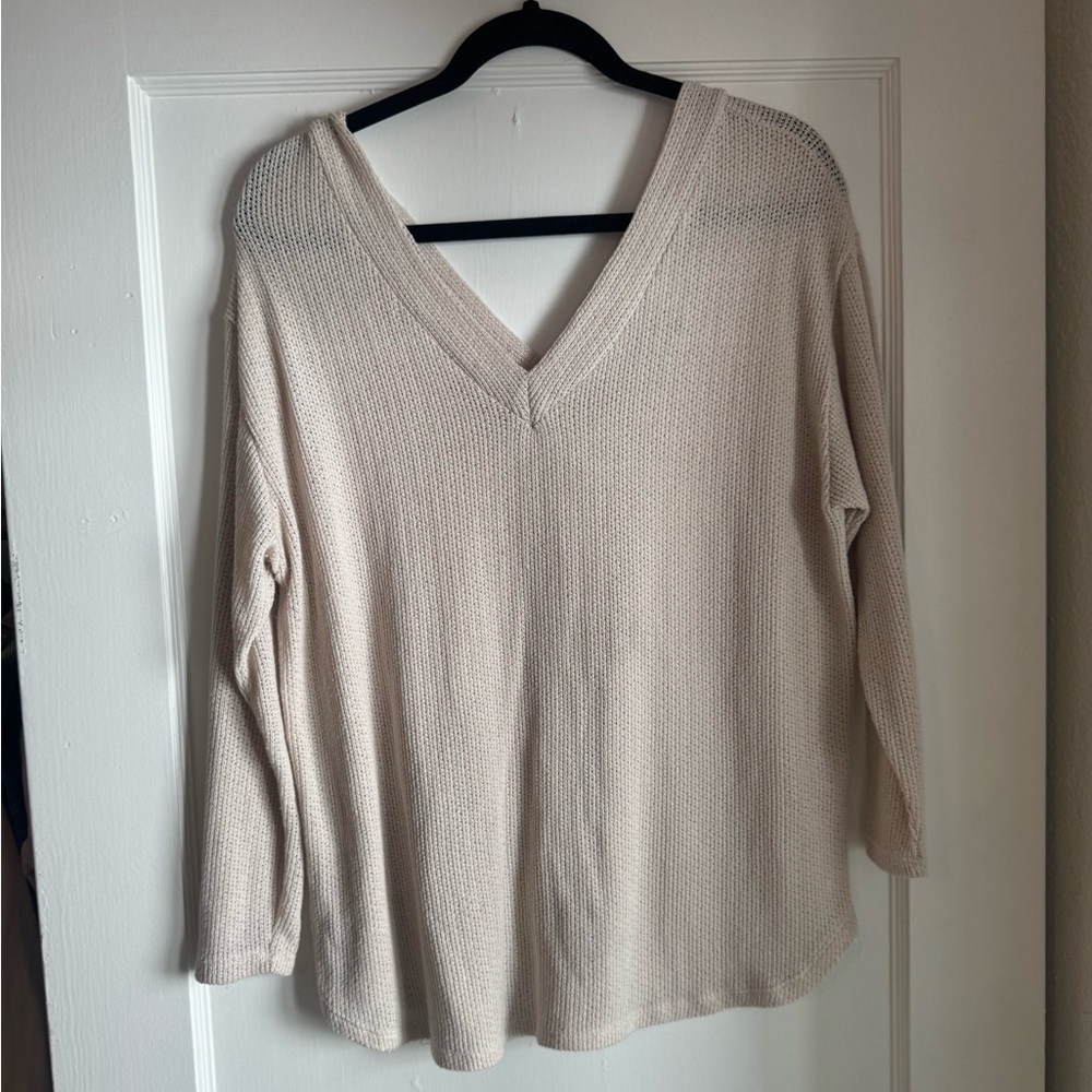 Sadie & Love Cream V-Neck Sweater